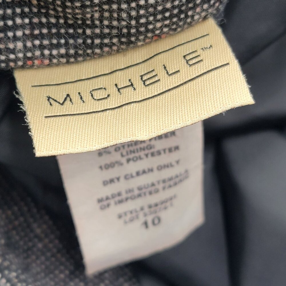 Vtg Michelle Gray Woven Wool Blend Lined Skirt Size 10 Boho Bohemian 90s Long - Picture 15 of 15